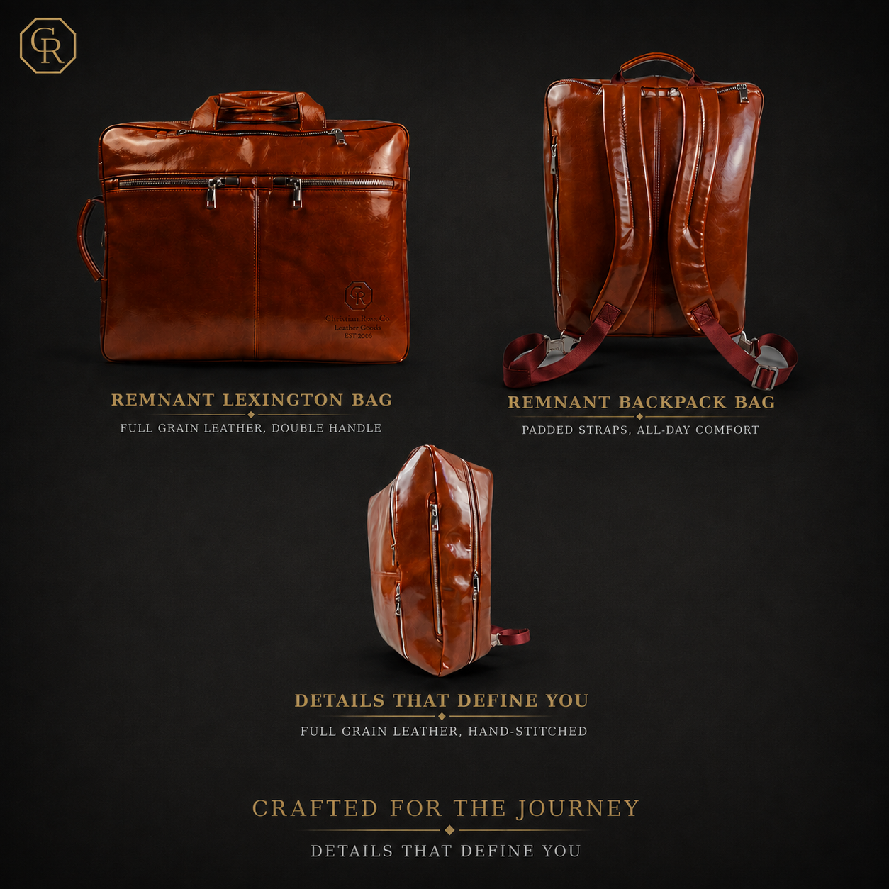 The Remnant full-grain leather executive bag by Christian Ross Co.